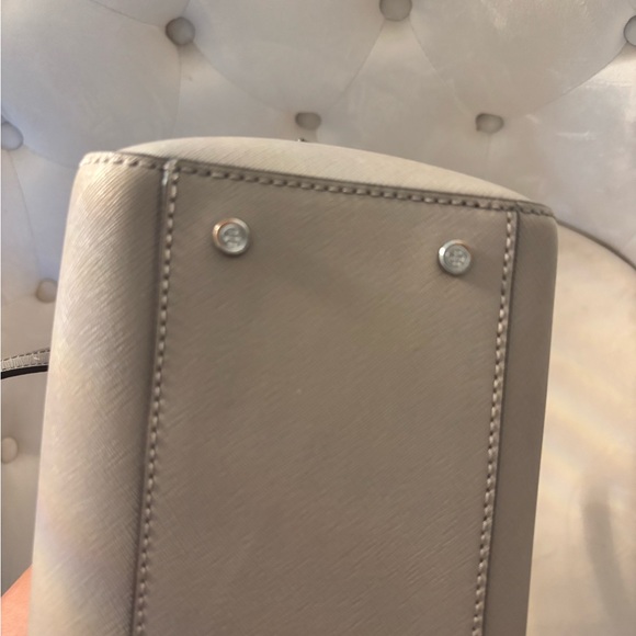 Tory Burch Gray Saffriano Leather Tote Bag - Picture 6 of 9